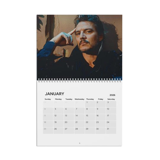 Pedro Pascal 2026 Wall Calendar | Photo Vertical Calendar | Gift for Daughter | Secret Santa Gift | Christmas Gift