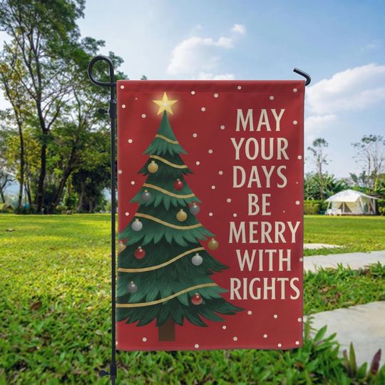 Discover Merry With Rights Garden Flag  Patriotic Christmas Yard Decor