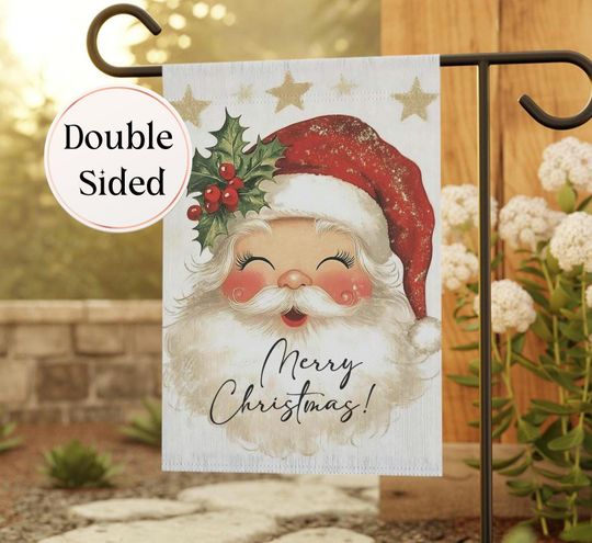 Discover Vintage Santa Christmas Garden Flag, Nostalgic Holiday Decor