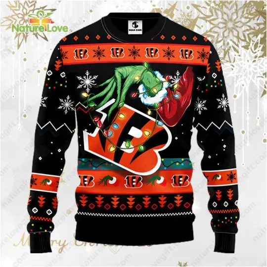 Discover Cincinnati Bngals funny character Stole Christmas football Ugly Sweater