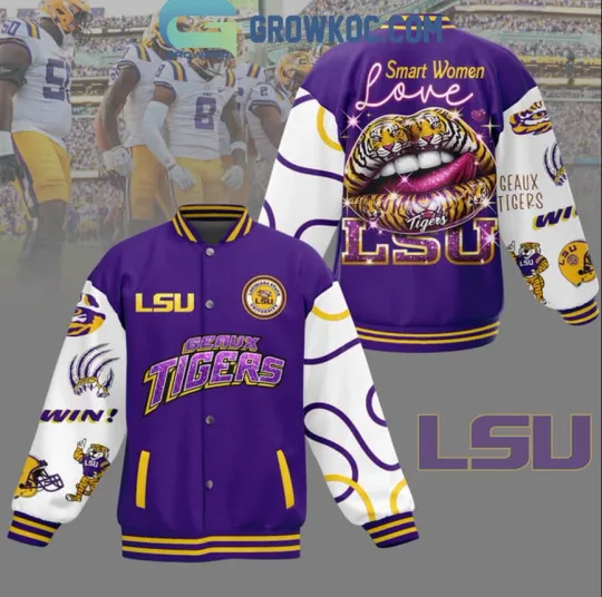 Tigers Smart Women Love Tigers Baseball Jacket Gift For Christmas