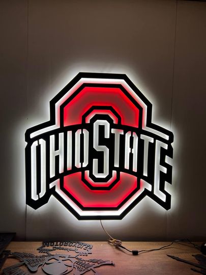 Ohio State Buckeyes LED Metal Wall Sign  Ultimate Game Room & Fan Decor