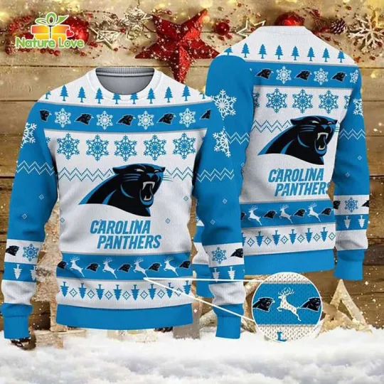 Discover Carolina Panthrs Ugly Christmas Sweater football Gift for Fans