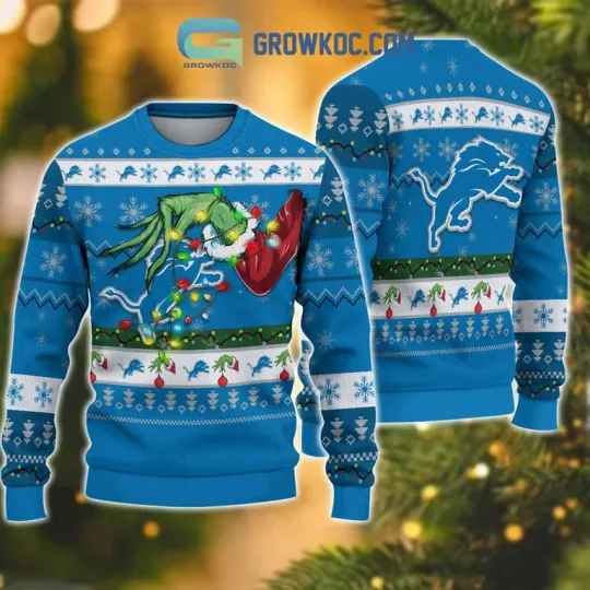 Discover Detriot Lions football funny character Christmas Ugly Sweater
