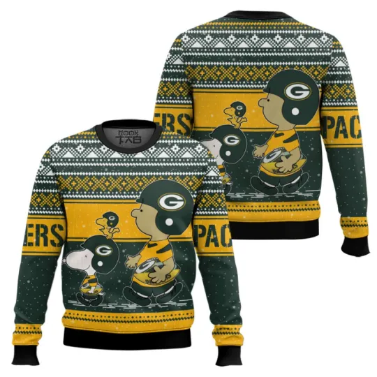 Discover Snoopy1 And Charlie Brown Green Bay Packer Ugly Sweater Xmas Gift S-5XL
