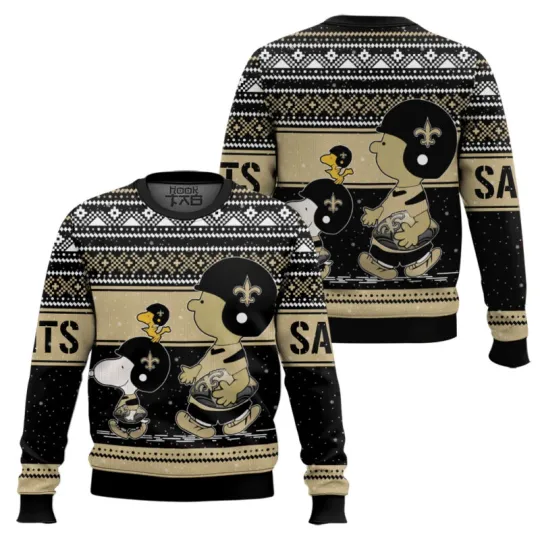 Discover Snoopy1 And Charlie Brown New Orleans Saint Ugly Sweater Xmas Gift S-5XL