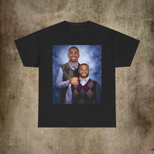 Discover Jalen Hurts & Dak Prescott Step Brothers Football T-Shirt Philadelphia vs Dallas Rivalry