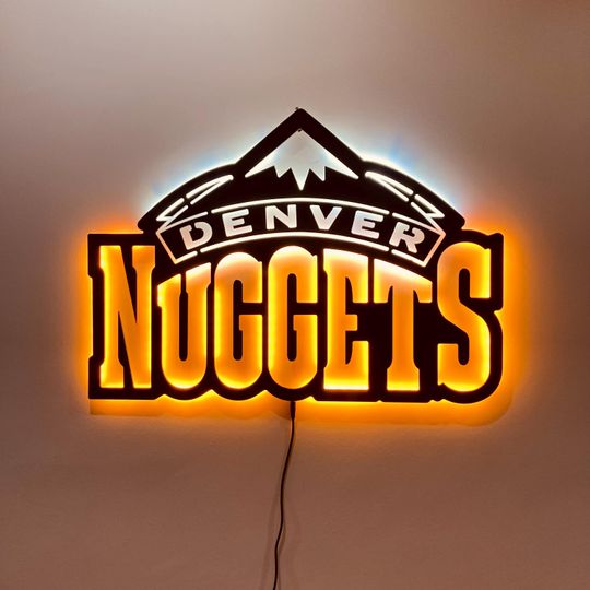 Denver Nuggets LED Wall Sign: Illuminated Basketball Team Logo