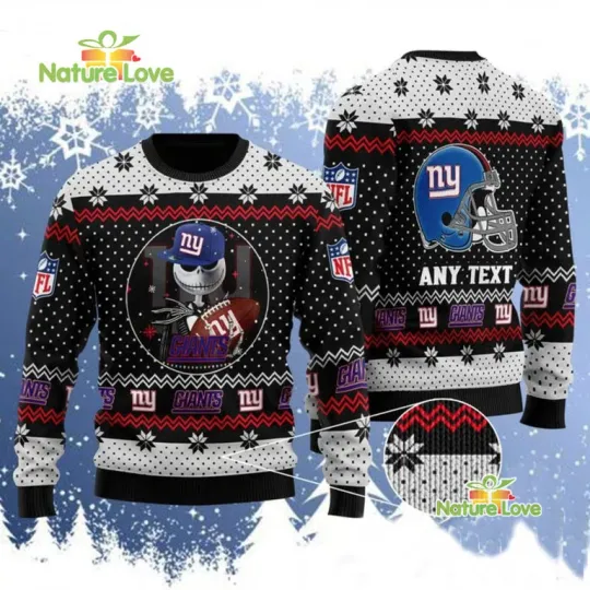Discover Jack Skellington New York Giant football Ugly Christmas Sweater