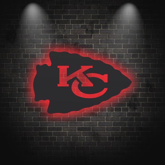Kansas City Chiefs LED Sign: Aluminum Backlit football Wall Decor