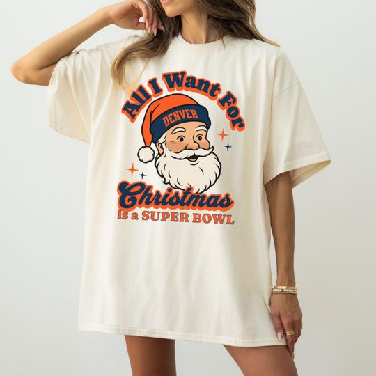Denver Football Christmas T-Shirt, Broncos Holiday Football Tee, Festive Sports Fan Shirt