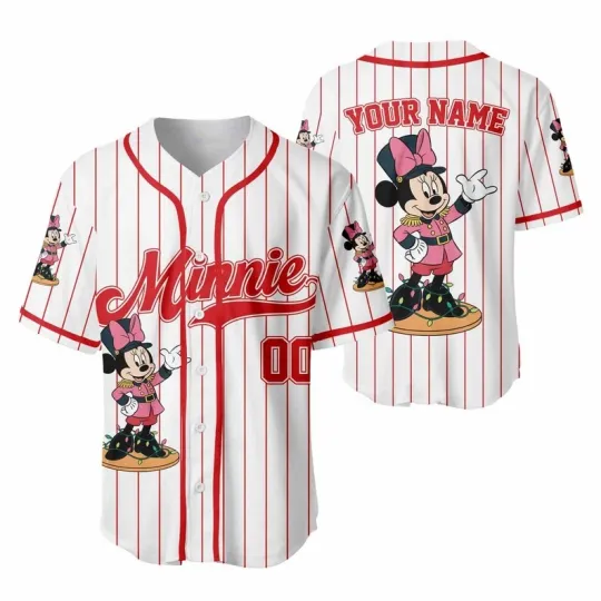 Discover Personalized Cute Minnie Mouse Nutcracker Christmas Gift Baseball Jersey Shirt