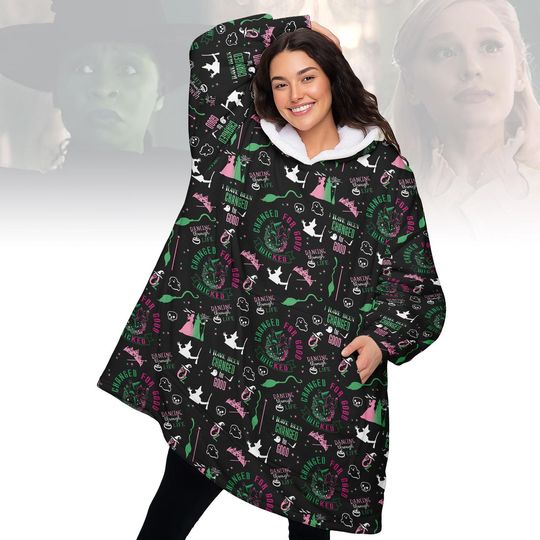 Discover Wicked Defying Gravity Hoodie Blanket, Changed for Good Wearable Blanket, Broadway Theater Gift for Women, Cozy Set, Wicked Musical