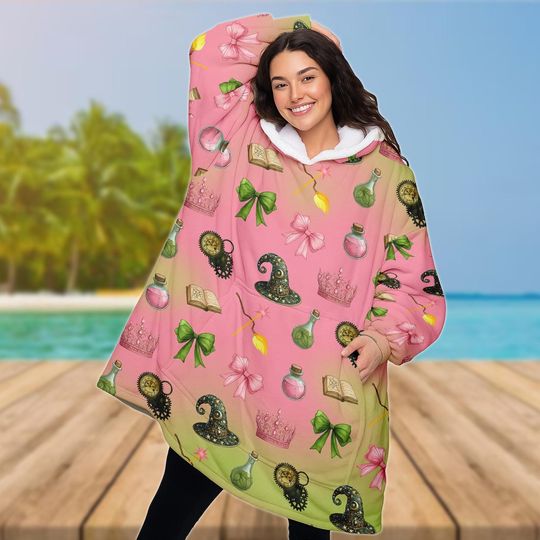 Discover Wicked Hoodie Blanket, Wicked Oversized Wearable Blanket for Women, Broadway Theater Gift for Women, Cozy Cute Sleepwear Set