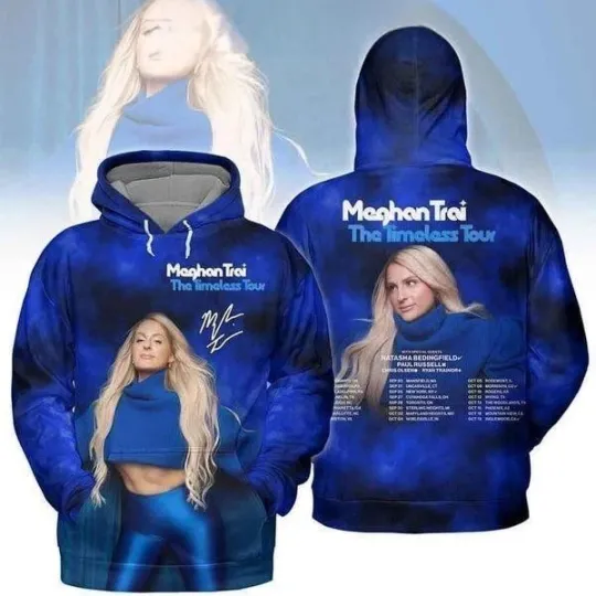 Discover Meghan 2024 The Timeless Tour Schedule Hoodie 3D Gift For Christmas