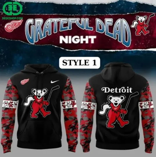 Discover Detroit Red Winggg Grateful Dad Night Hoodie 3D Gift For Christmas