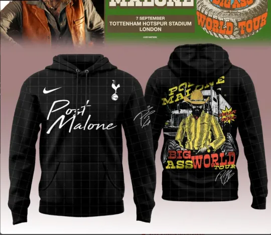 Discover Post Malone Big Ass World Tour 2025 September Hoodie 3D