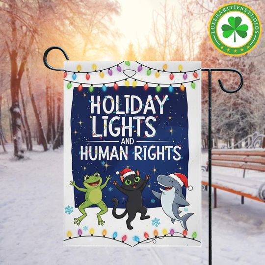 Discover Human Rights Christmas Garden Flag, Holiday Outdoor Flag, Equality Christmas Decoration, Portland Frog, Inflated Animals Christmas