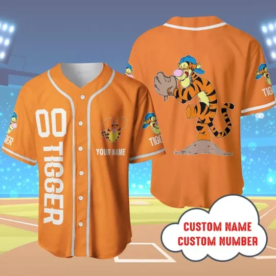Discover Personalized Tigger Play Baseball Winnie The Pooh Fan Gift Baseball Jersey Shirt