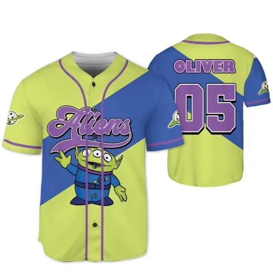 Discover Personalized Little Green Aliens Choose Toy Story Baseball Jersey Shirt