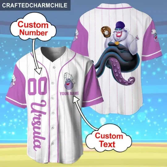 Discover Personalized Villain Ursula Sea Witch Play Baseball Baseball Jersey Shirt