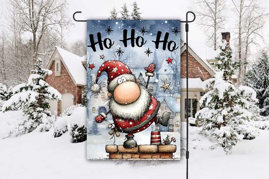 Discover Quirky Santa HoHoHo Garden Flag Sublimation, Santa PNG, Funny Santa 12x18 Garden Flag, Digital Download, Cute Christmas Santa Flag Template