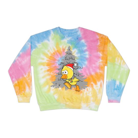 Christmas Chicken Unisex Tie-Dye Sweatshirt