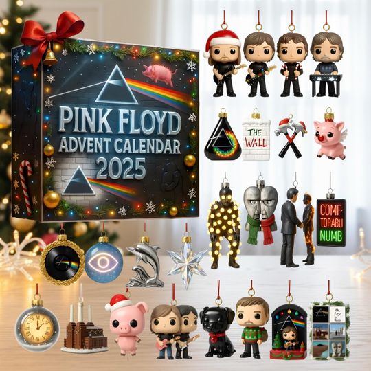 Discover Floyd Rock-Inspired Acrylic Advent Calendar 2025 | Music Icons Countdown Gift Box | 2D Band Figures Display | Rock Fan Decor