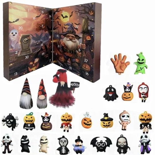 Discover Halloween 3D Advent Calendar Blind Box Mini Cartoon Halloween Countdown Calendar Halloween Gnome Countdown 3D Advent Calendar