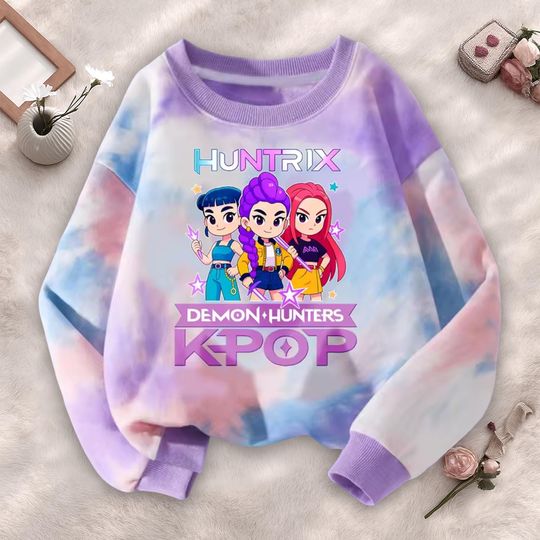 Kpop Demon Hunters Youth Sweatshirt 3D Print, Mira Rumi Joey Hoodie, Demon Hunter Merch