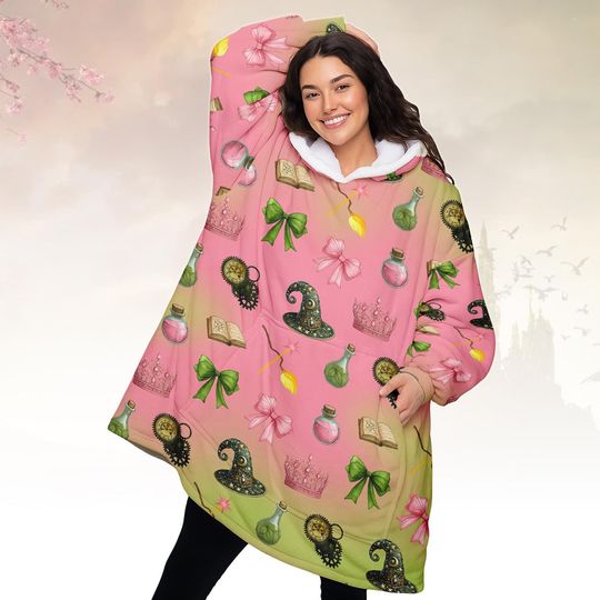 Magic Witch Christmas Hooded Blanket, Wizard Fleece Blanket Hoodie, Spellcaster Christmas Gift For Women And Men