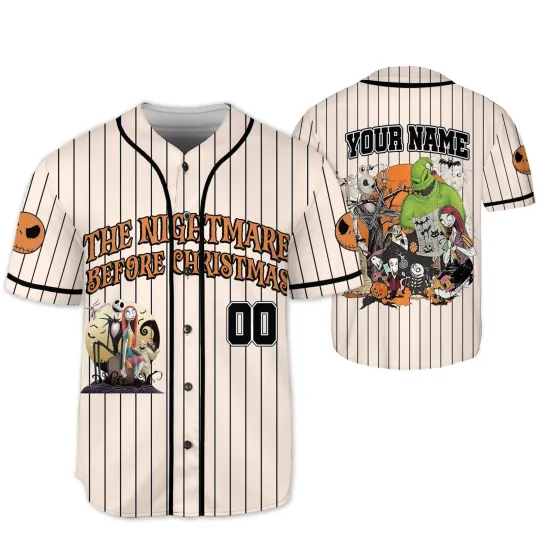 Discover Personalized Nightmare Before Christmas Halloween Baseball Jersey