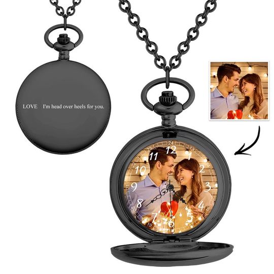Personalised Engravable Photo Pocket Watch Gift
