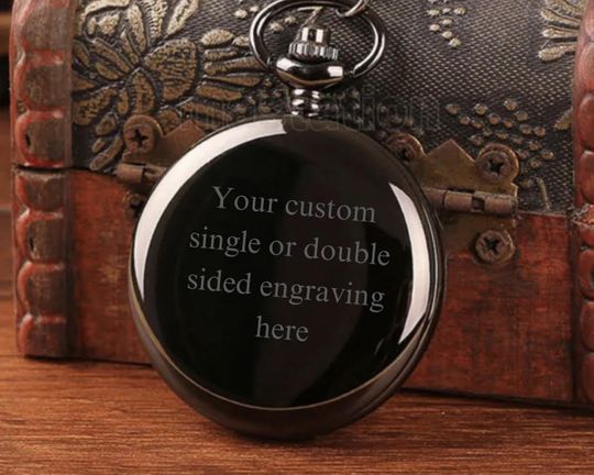 Personalized Engraved Monogram Pocket Watch for Groomsmen