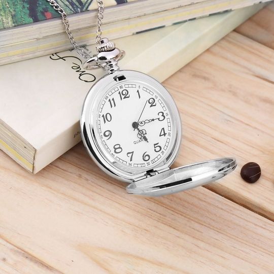 Personalized Antique Style Pocket Watch with Chain Engraved Gift