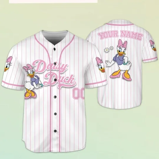 Discover Personalized Daisy Duck Pose Baseball Jersey Shirt