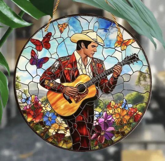 Elvis Presley Suncatcher Ornament, Hanging Window Decoration for Home & Living