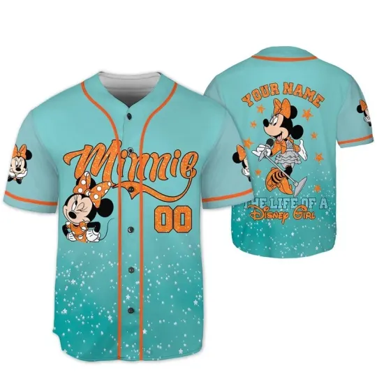 Discover Personalized Minnie Mouse The Life Of A Girl Showgirl Baseball Jersey Shirt