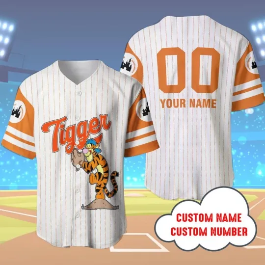 Discover Personalized Tigger Play Baseball Winnie The Pooh Baseball Jersey Shirt
