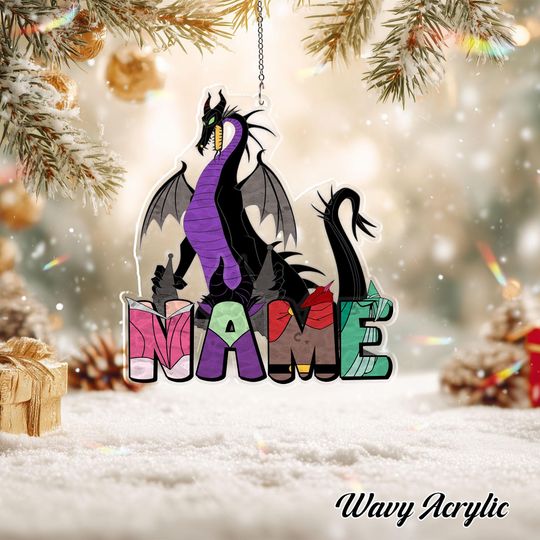 Discover Disney Sleeping Beauty Maleficent Dragon Acrylic Christmas Ornament