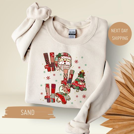 Discover Ho Ho Ho Christmas Sweatshirt, Retro Santa Claus Sweater, Holiday Hoodie, Xmas Santa Sweater, Merry Christmas Sweater