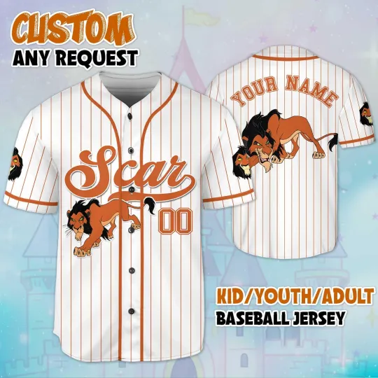 Discover Personalized Scar The Lion King Villain Happy Halloween Baseball Jersey Shirt