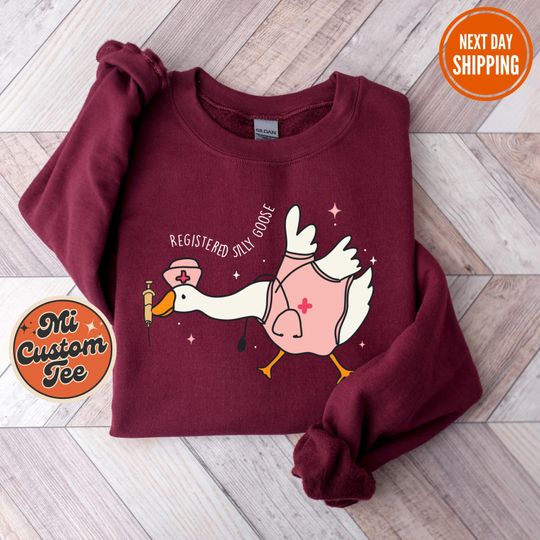 Discover Registered Silly Goose Sweatshirt, Nurse Gift, Funny Nursing Hoodie, Nurse Day Sweater