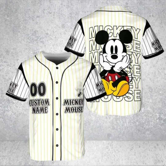Discover Personalized Classic Mickey Mouse Cartoon Mouse Fan Gift Baseball Jersey Shirt