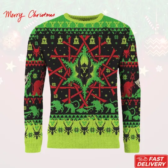 Discover Warhammer 4OK Skaven Christmas 2025 Ugly Sweater