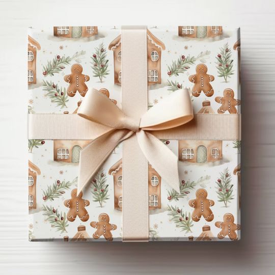 Discover Gingerbread Man Wrapping Paper Gingerbread Man, Gingerbread Houses Gift Wrap Roll Gingerbread Gift Wrap Roll, Christmas Gingerbread Man
