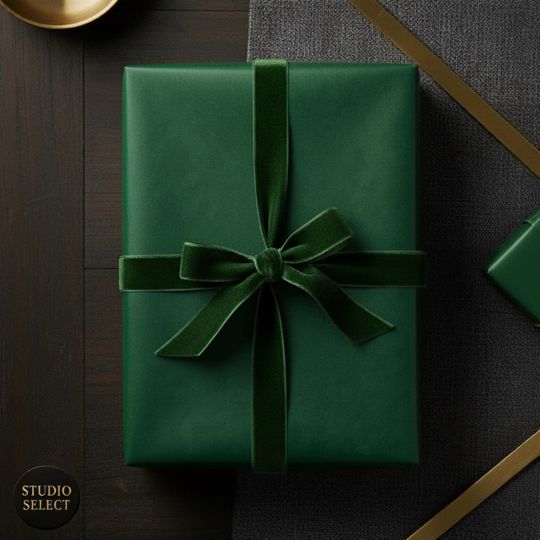 Discover Solid Green Wrapping Paper Christmas Accent Paper Holiday Gift Wrap Roll