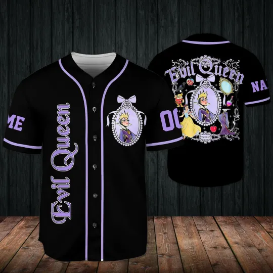 Personalized Halloween Evil Queen Mirror Coquette Bow Baseball Jersey Shirt