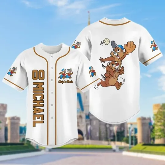 Personalized Chip And Dale Play Baseball Couple Chipmunks Baseball Jersey Shirt