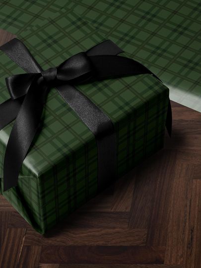 Discover Green Plaid Wrapping Paper Holiday Gift Wrap Tartan Gift Wrap Traditional Christmas Gift Wrap Christmas Wrapping Paper Green Gift Wrap Green
